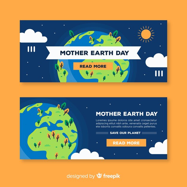 Mother earth day banners