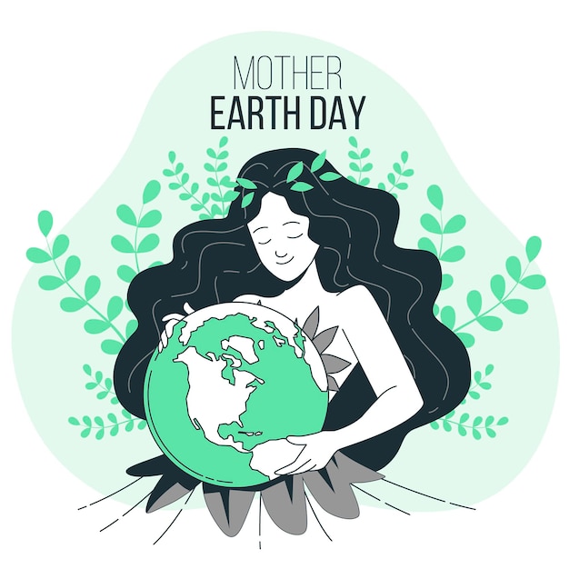 Mother earth day concept illustration