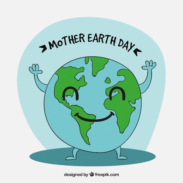 Free Vector mother earth day cute hand drawn background
