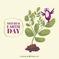 Free vector mother earth day flat background