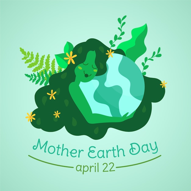 Mother earth day flat design background