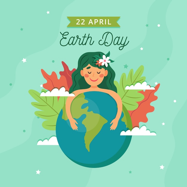 Mother earth day flat design background