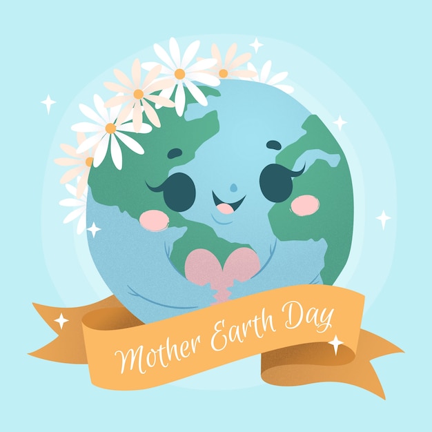 Free vector mother earth day flat design background