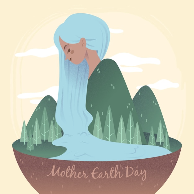 Mother earth day flat design wallpaper