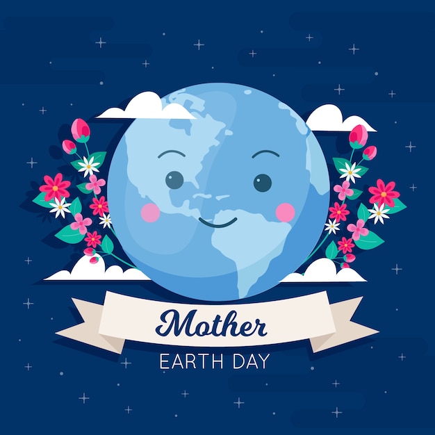 Mother earth day in flat design