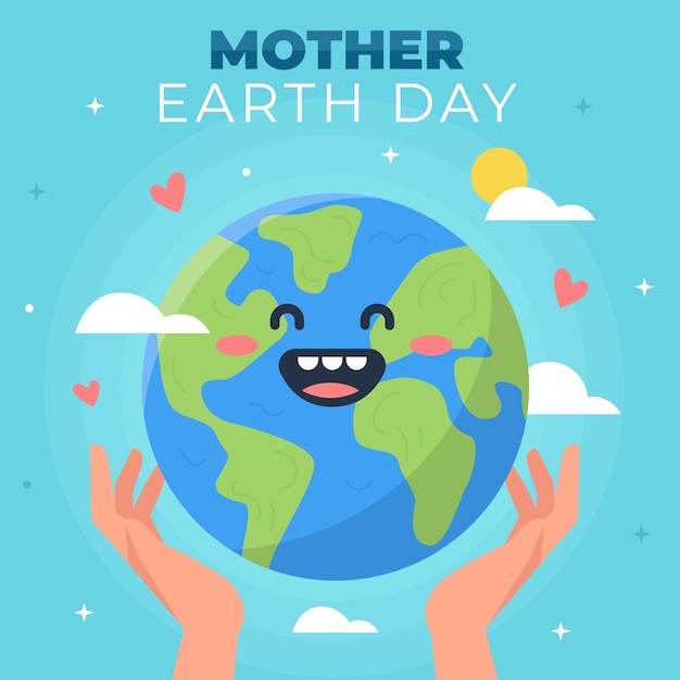 Mother earth day in flat design