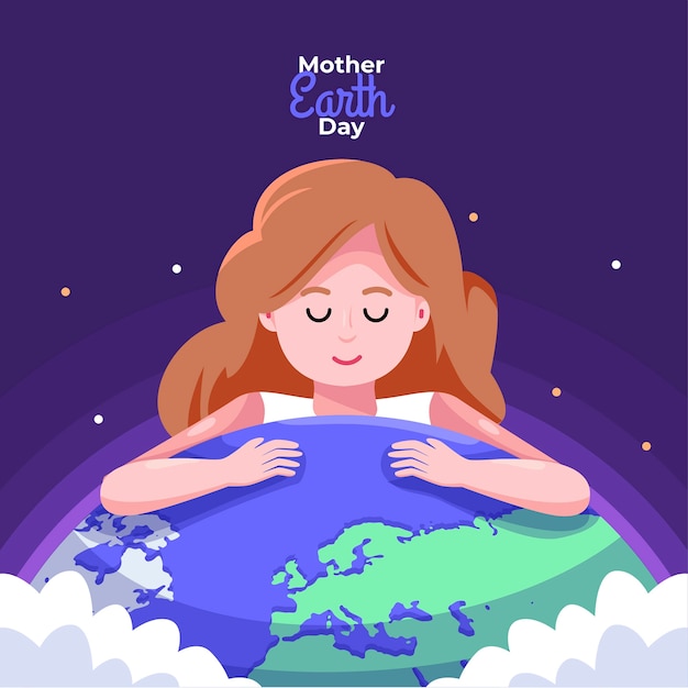 Free vector mother earth day in flat design