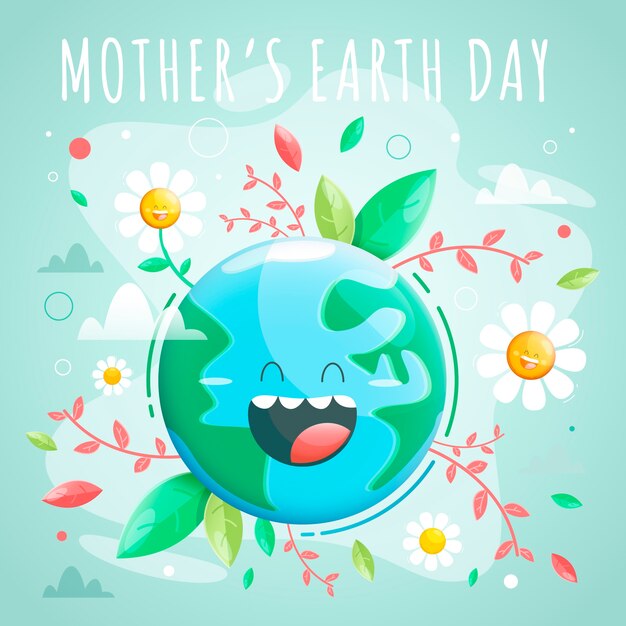 Mother earth day in flat design