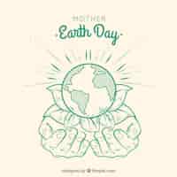 Free vector mother earth day hand drawn background