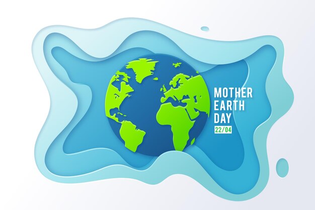 Mother earth day illustration in paper style