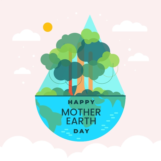 Free vector mother earth day illustration