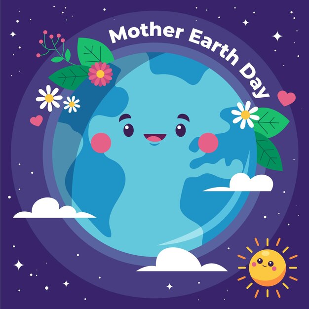 Mother earth day illustration