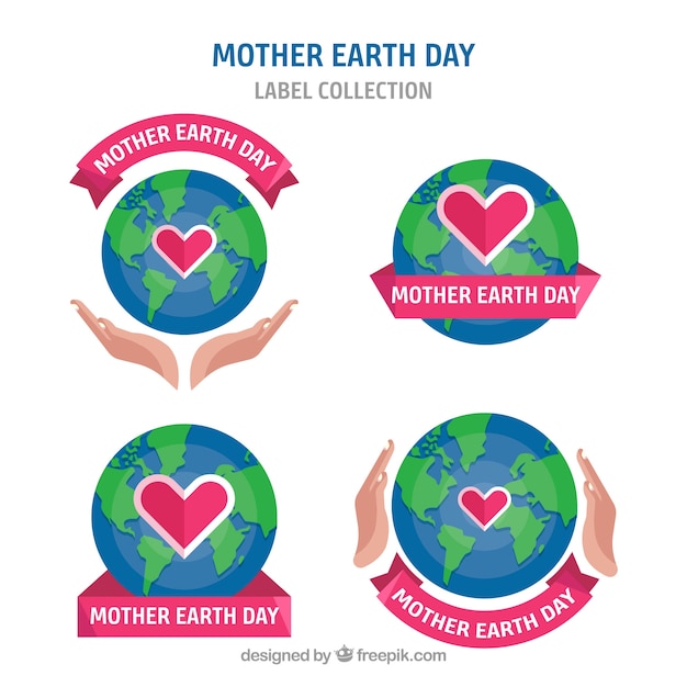 Mother earth day label collection