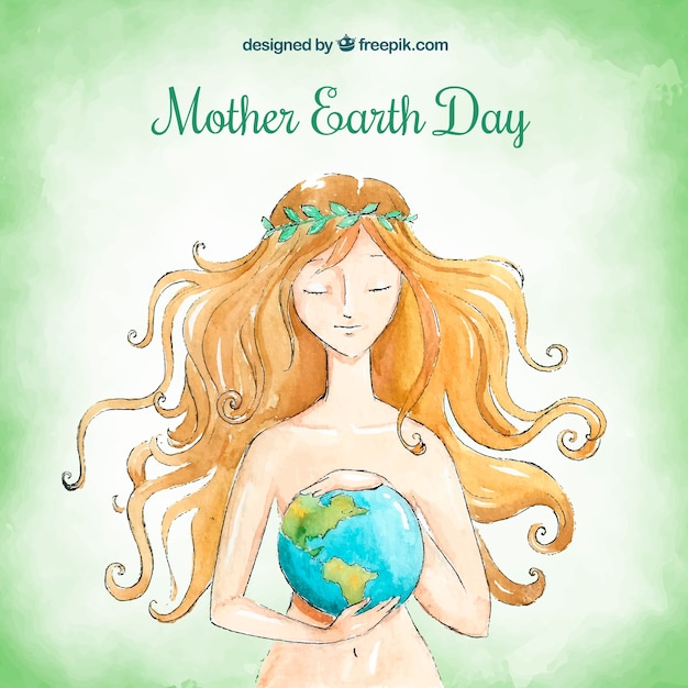 Mother earth day watercolour background