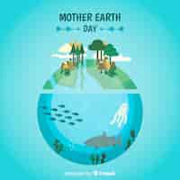 Free vector mother earth day