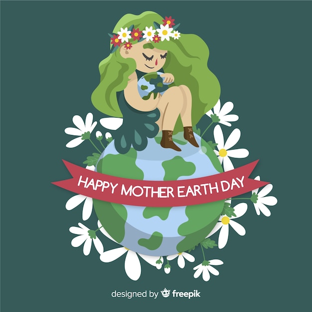 Vettore gratuito giorno della madre terra