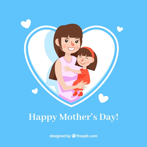 Mother holding her daughter mother's day background