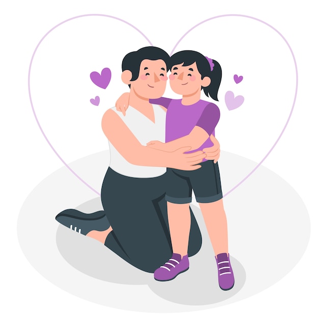 Free vector mother hug concept illustration