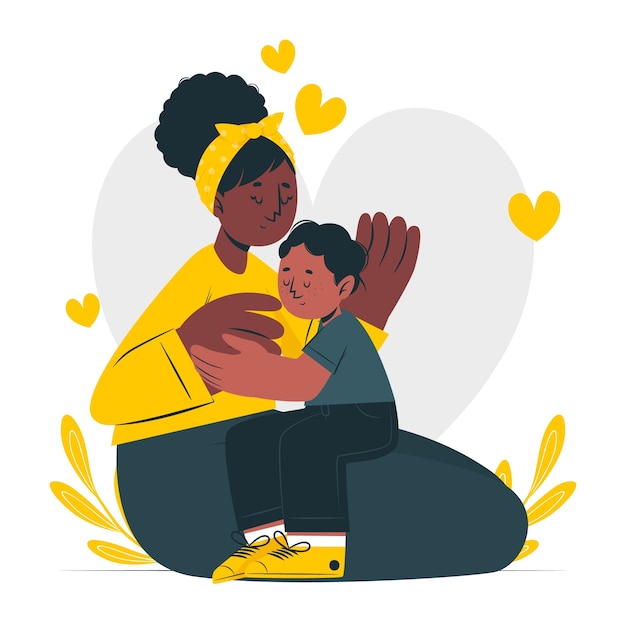 Free vector mother hug concept illustration