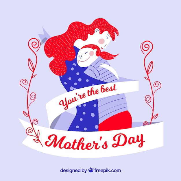Mother's day background in flat design