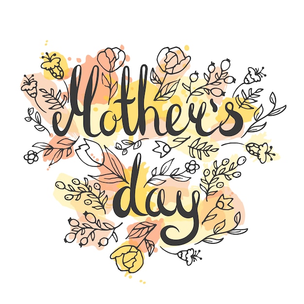 Бесплатное векторное изображение День матери фона ручной рисованной