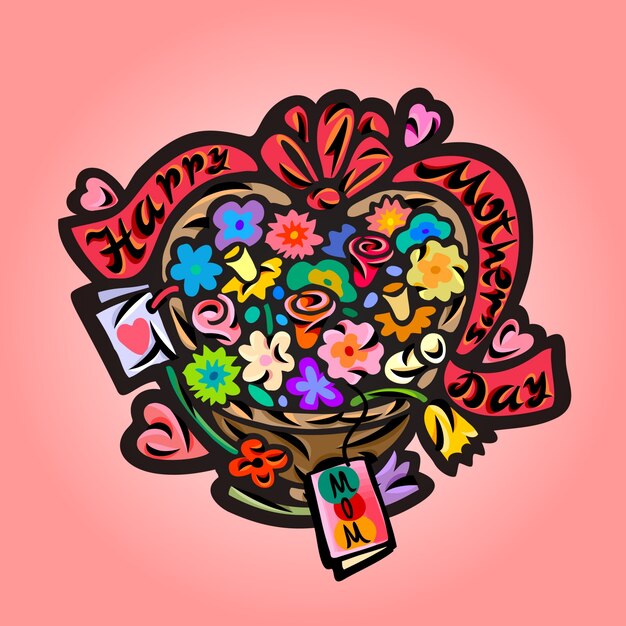 Mother's day background with bouquet