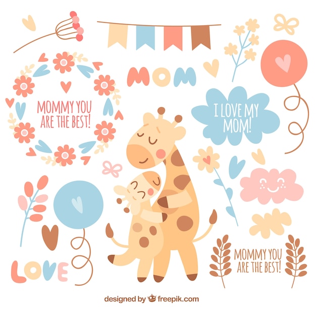 Mother's day background with different elements