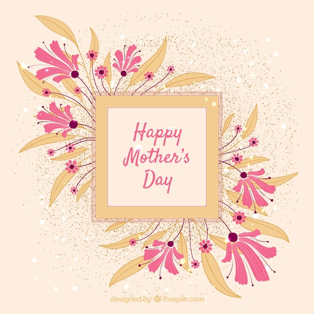 Free vector mother's day background with flowers