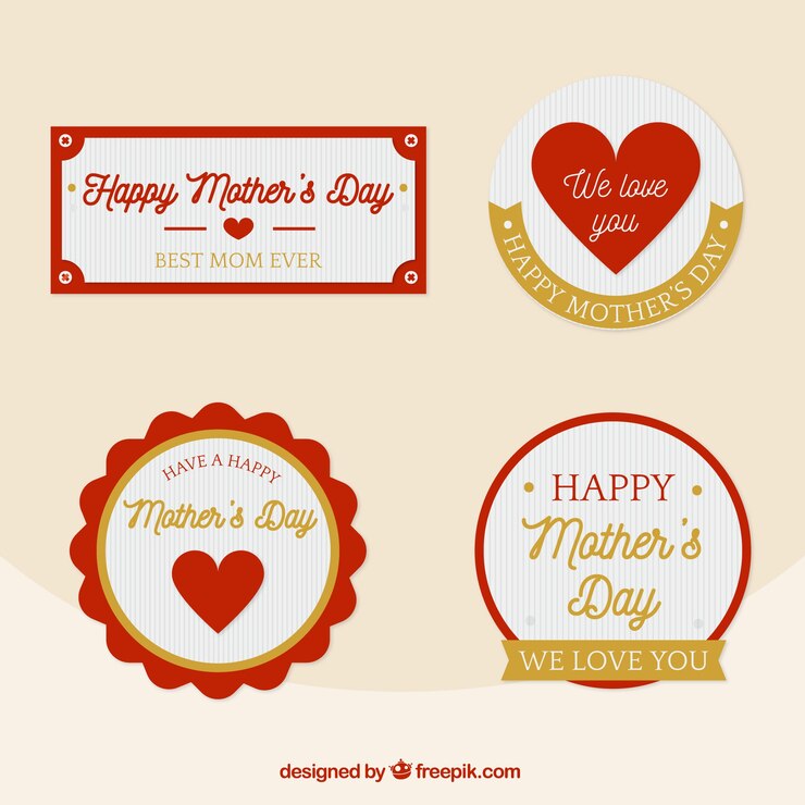 मुफ़्त वेक्टर mother's day badge collection