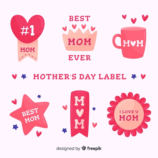 Free vector mother's day badge collection