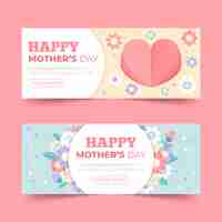 Free vector mother's day banners flat style