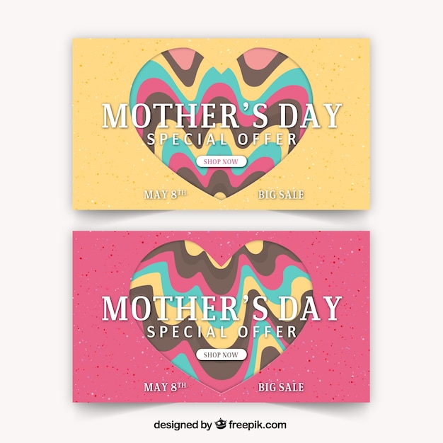 Mother's day banners with special offers