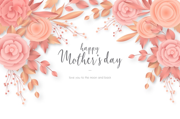 Mother's day card with elegant flowers