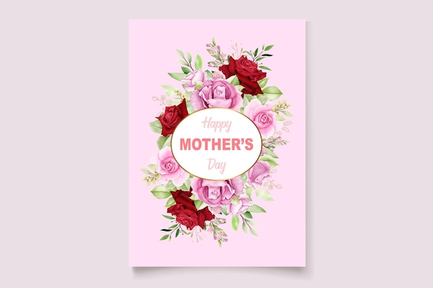 Mother's day card with elegant flowers