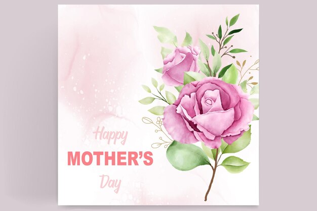 Mother's day card with elegant flowers