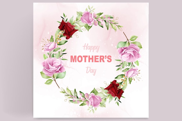 Mother's day card with elegant flowers