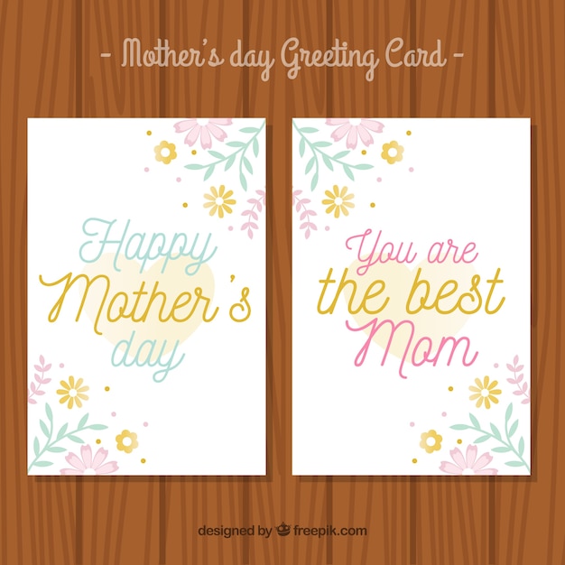 Free vector mother's day cards with flowers