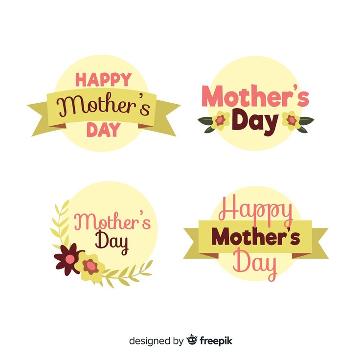 मुफ़्त वेक्टर mother's day circled label collection