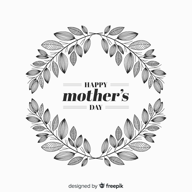 Mother's day colorless leaves background