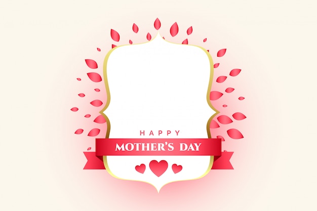 Free vector mother's day decorative label with text space