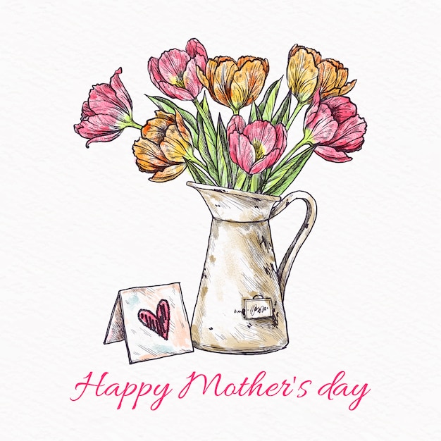 Mother's day design with flowers