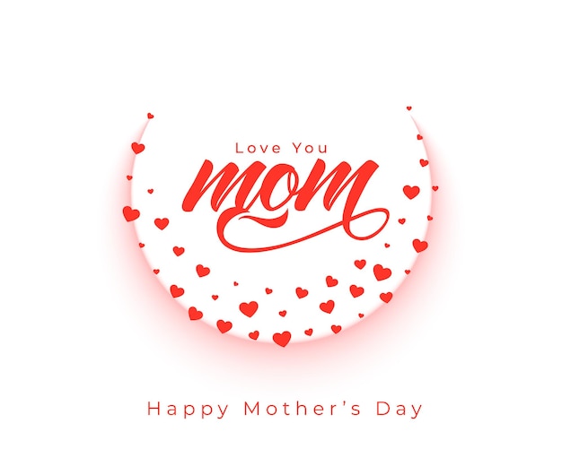 Free vector mother's day event card with hearts frame