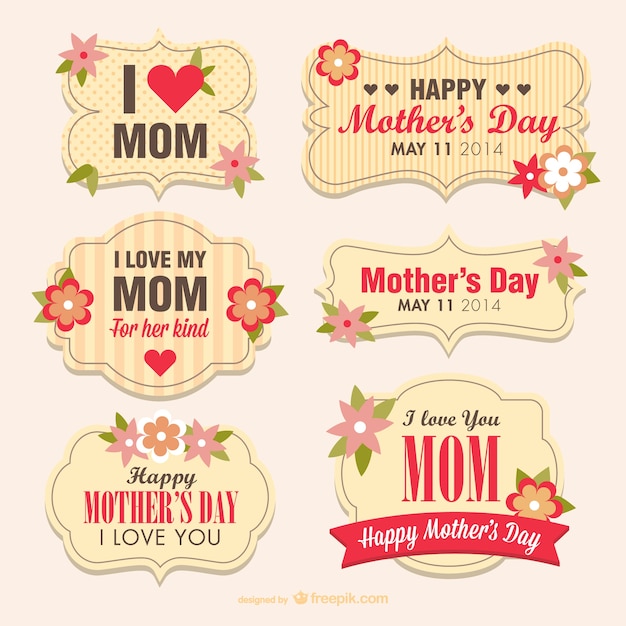 Free vector mother's day flower banners