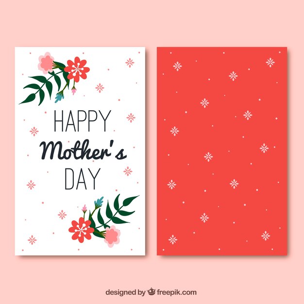 꽃 장식으로 어머니의 날 인사말 카드