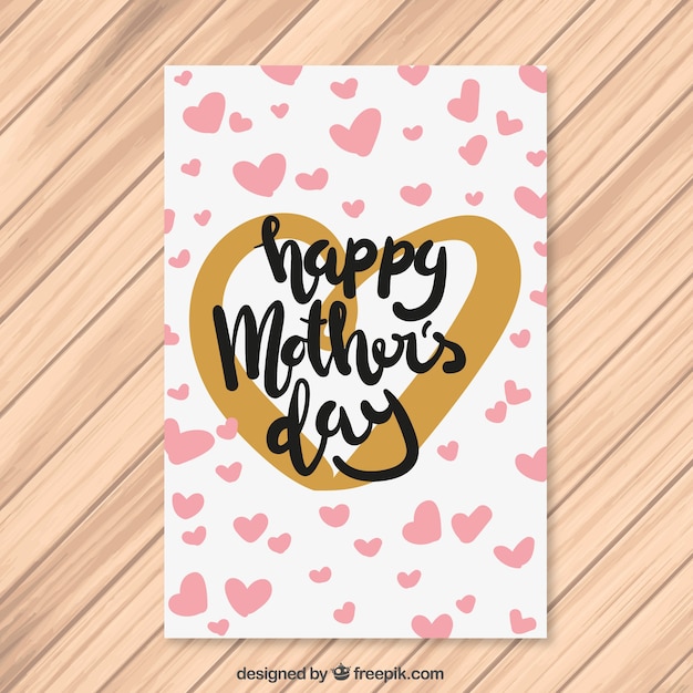 Mother's day hearts greeting card