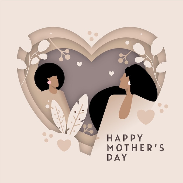 Free vector mother's day illustration in paper style