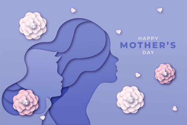 День матери иллюстрация в бумажном стиле