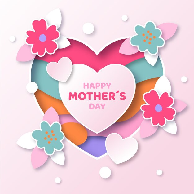 Mother's day illustration in paper style