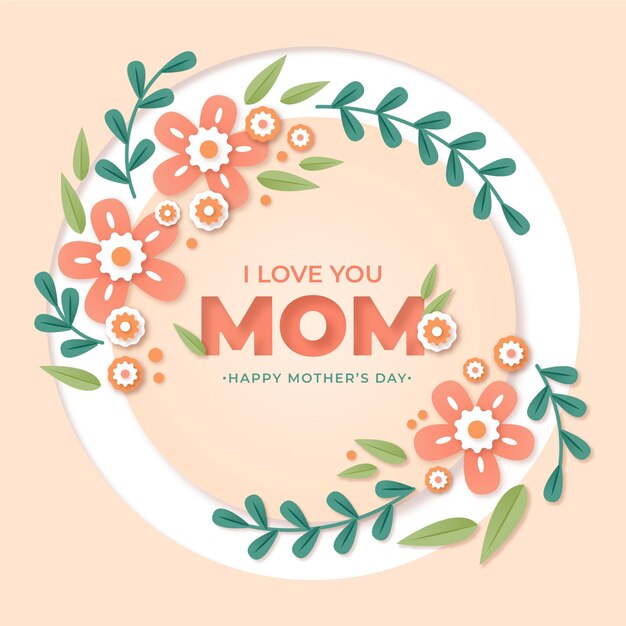 Mother's day illustration in paper style