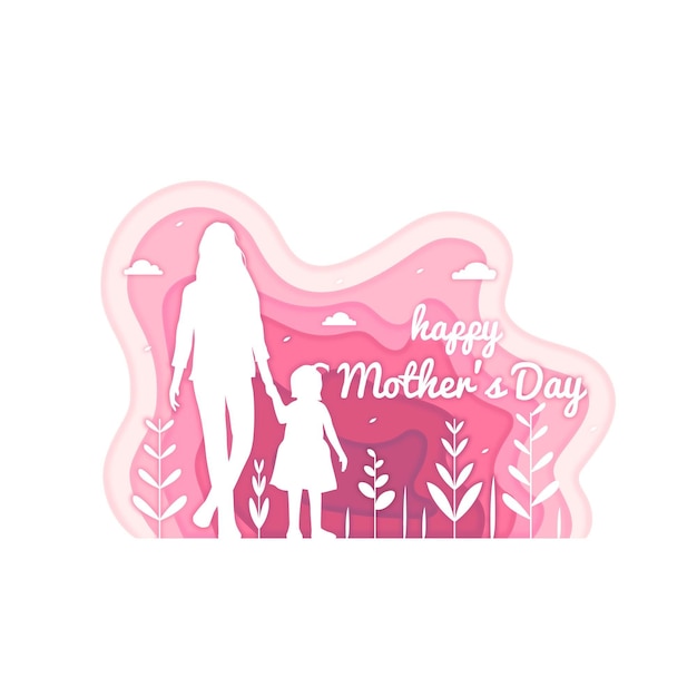 Free Vector mother's day illustration in paper style